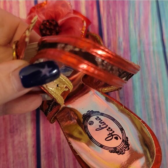 Italina Red and Gold Leopard Print Heels - Picture 9 of 16